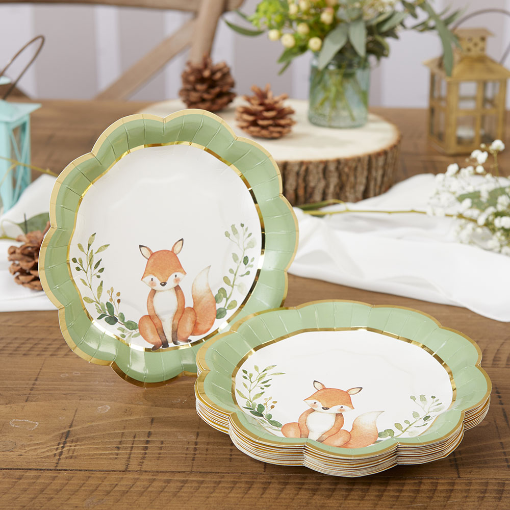 7 in. Woodland Baby Paper Plates