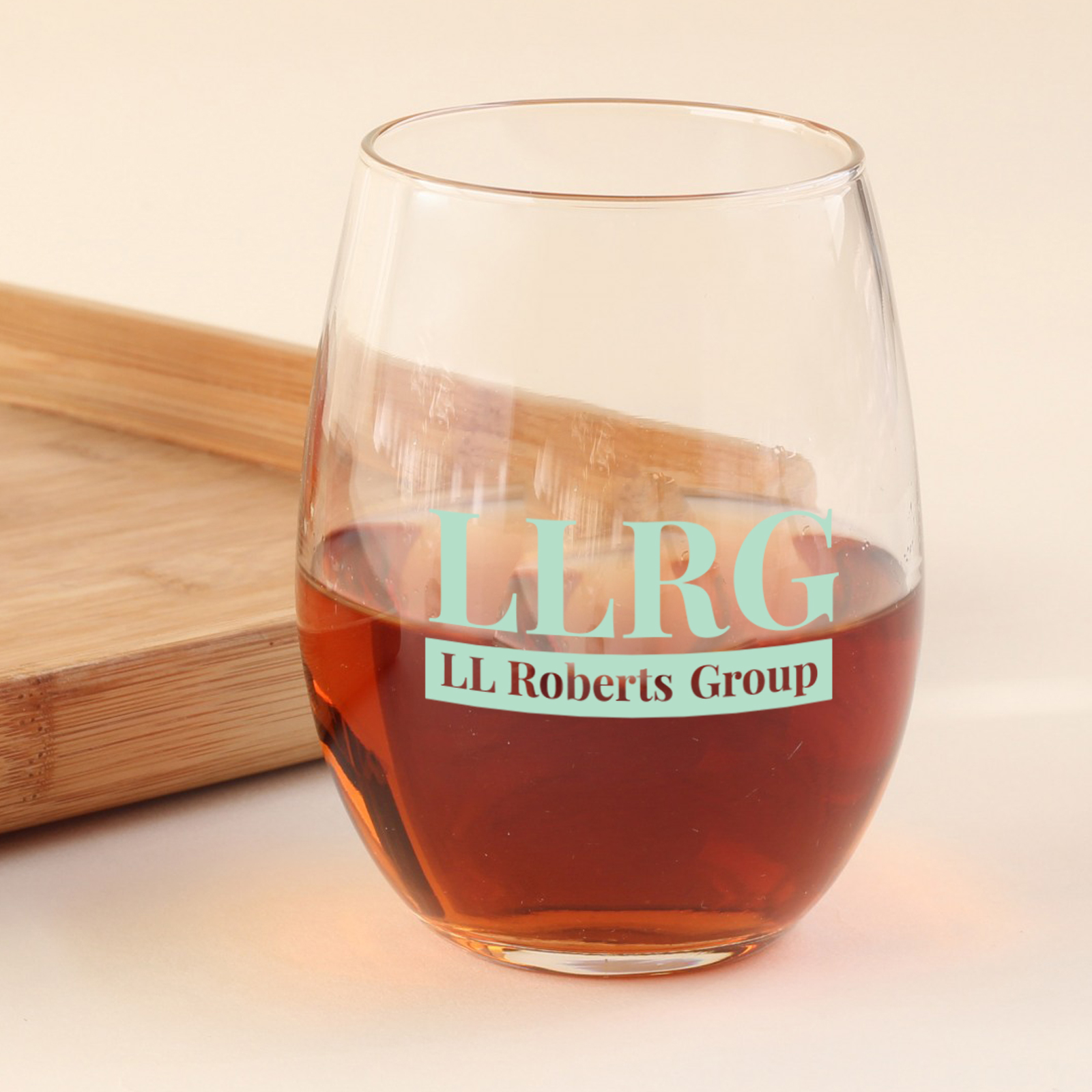 Corporate Logo Stemless Wine Glass 6497