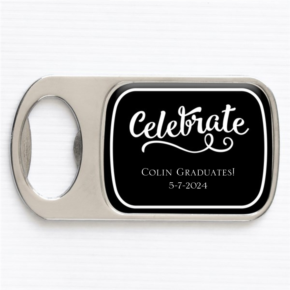 Personalized Bottle Opener With Epoxy Dome 7359