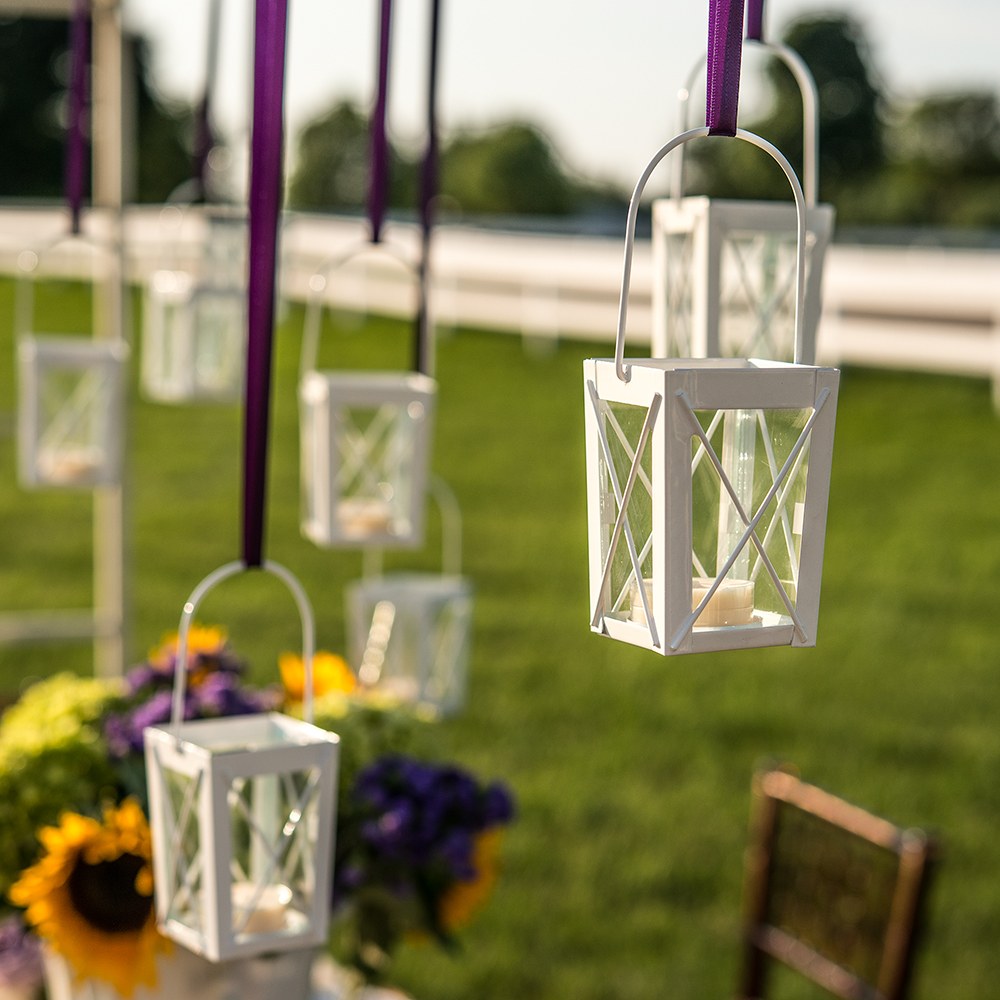 Mini White Hanging Lantern Tea Light Holders 2209