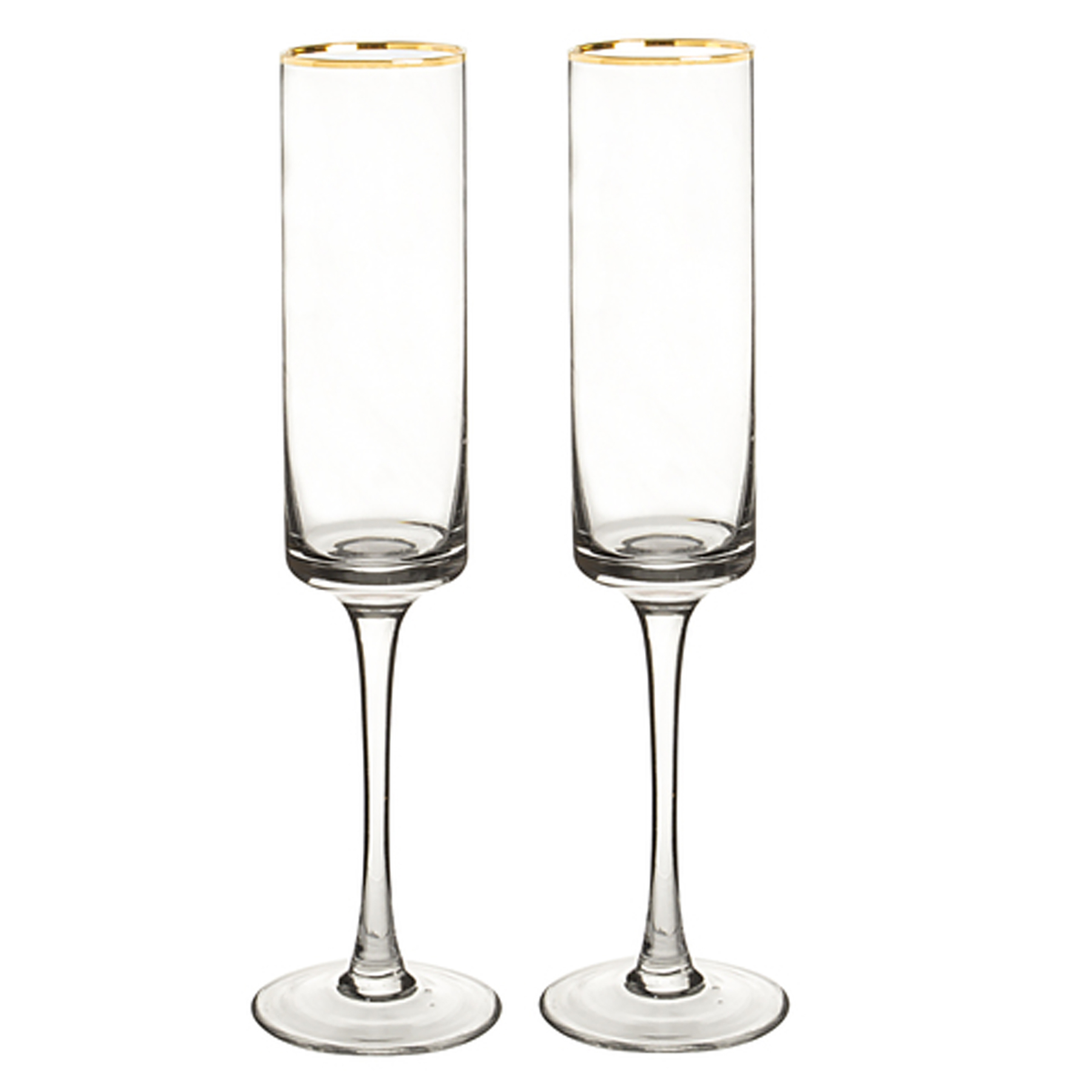 Gold Rim Triangular Champagne Flute — The Basketry
